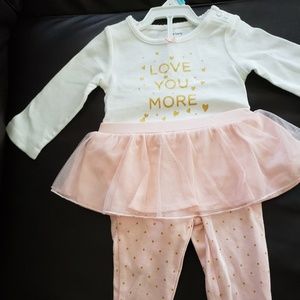Carters baby girl tutu pants with matching onesie